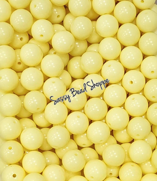 20MM Cream Yellow Chunky Bubblegum Beads, Acrylic Beads in Bulk, 20mm Beads, 20mm Bubble Gum Beads, 20mm Chunky