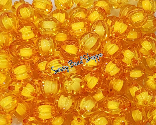 20MM Dark Yellow Pumpkin Chunky Bubblegum Beads, Acrylic Beads in Bulk, 20mm Bubble Gum Beads, 20mm Chunky Beads