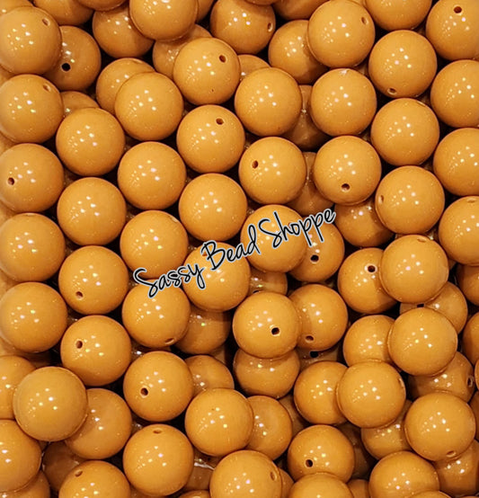 20MM Dark Mustard Chunky Bubblegum Beads, Acrylic Beads in Bulk, 20mm Beads, 20mm Bubble Gum Beads, 20mm Chunky