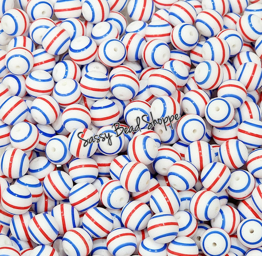 Sassy Bead Shoppe
Red & Blue Stripes Silicone Beads