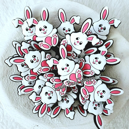 White Bunny Focal Beads - Sassy Bead Shoppe