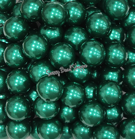 20MM Dark Green Pearl Beads