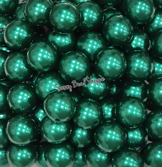 20MM Dark Green Pearl Chunky Bubblegum Beads, Acrylic Beads in Bulk, 20mm Bubble Gum Beads, 20mm Chunky Beads