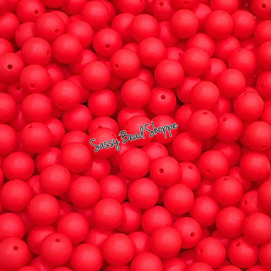 15mm Red Silicone Beads