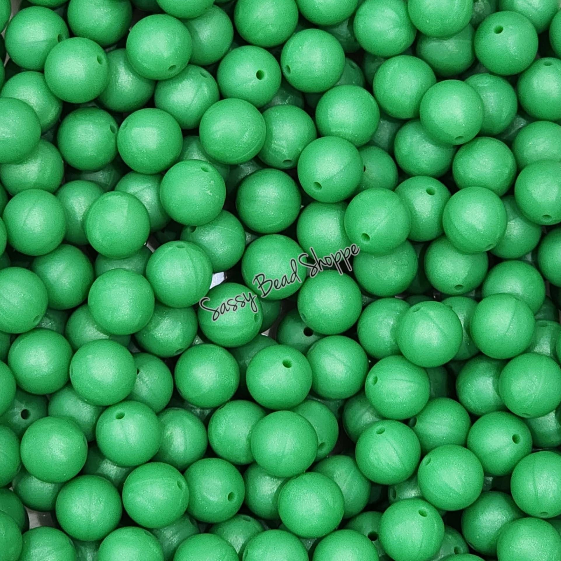 15mm Shamrock Green Silicone Beads