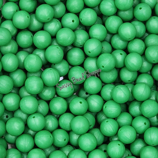 15mm Shamrock Green Silicone Beads