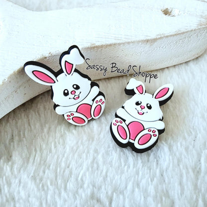 White Bunny Focal Beads - Sassy Bead Shoppe