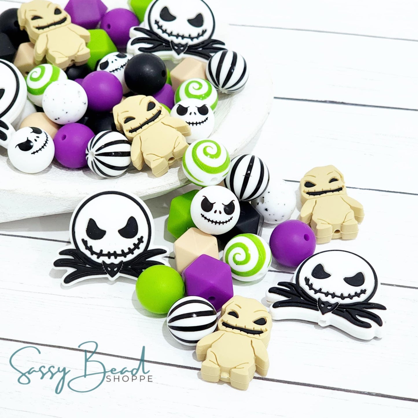 Moon Shadow Bead Mix with a fun mix of Halloween beads - Jack, Creepy Cute Bug Monster — plus accent beads