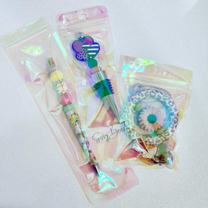 Iridescent Packaging Bag For Beadable Items Pens, Car Charms, Keychains, Cup Charms, Wine Stoppers, and Necklaces etc.