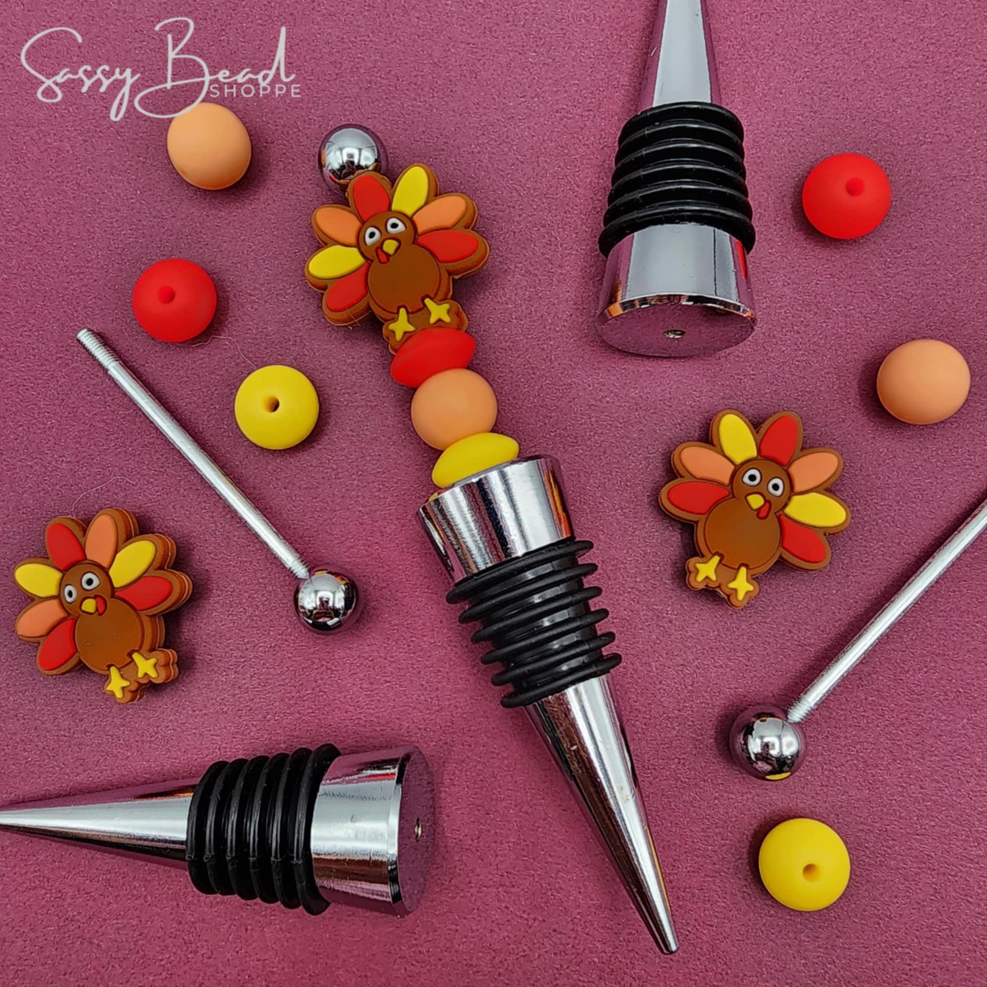 Let’s Get Basted Wine Stopper DIY Kit ~ Thanksgiving Bead Craft