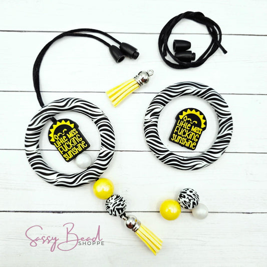 Little Miss Sass DIY Car Charm Kit – Sassy Humor Craft, Snarky Car Hanger Kit, Beaded Accessory for Women, Handmade Gift for Her, Car Lovers