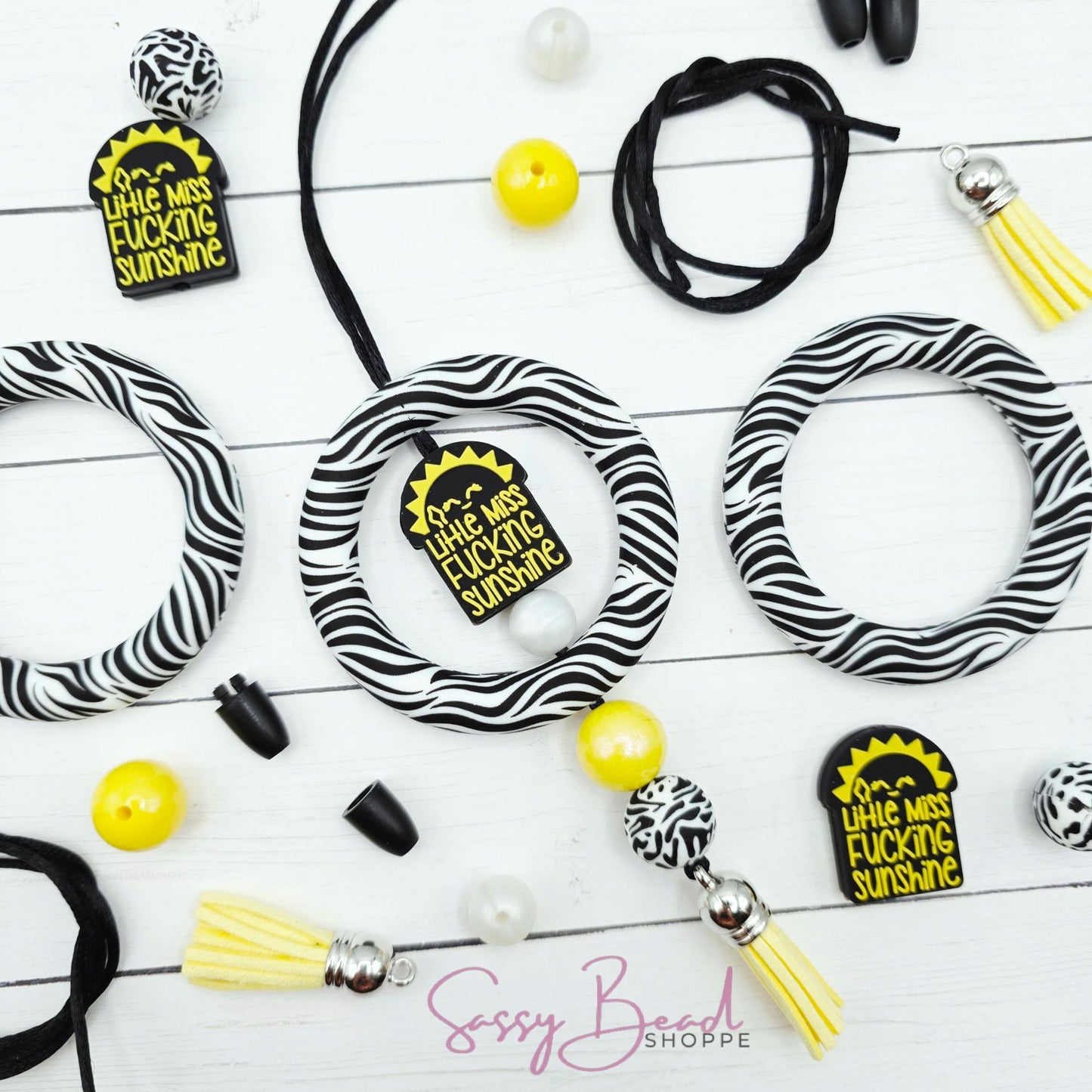 Little Miss Sass DIY Car Charm Kit – Sassy Humor Craft, Snarky Car Hanger Kit, Beaded Accessory for Women, Handmade Gift for Her, Car Lovers