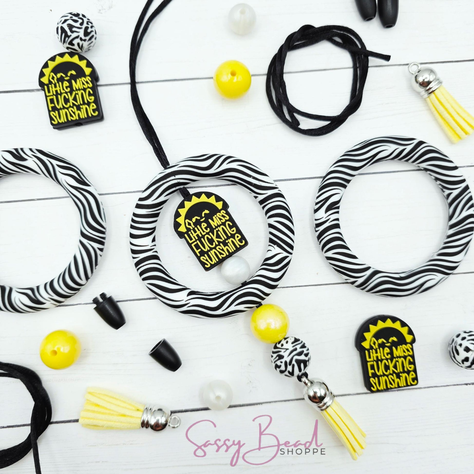 Little Miss Sass DIY Car Charm Kit – Sassy Humor Craft, Snarky Car Hanger Kit, Beaded Accessory for Women, Handmade Gift for Her, Car Lovers