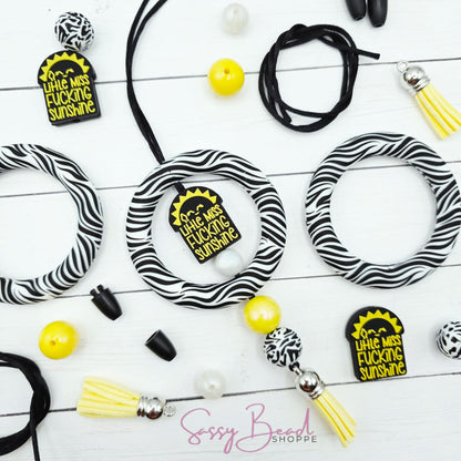 Little Miss Sass DIY Car Charm Kit – Sassy Humor Craft, Snarky Car Hanger Kit, Beaded Accessory for Women, Handmade Gift for Her, Car Lovers