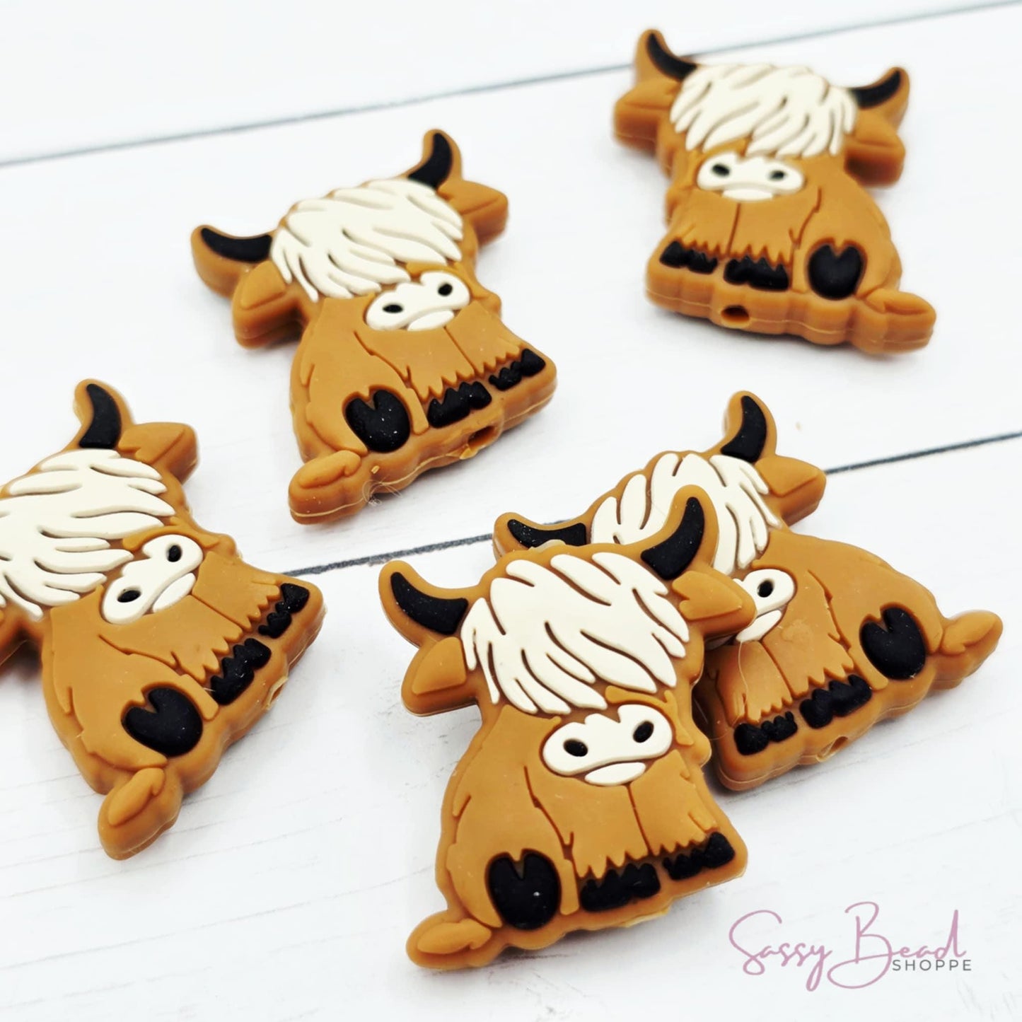 Highland Cow Caramel Focal Beads