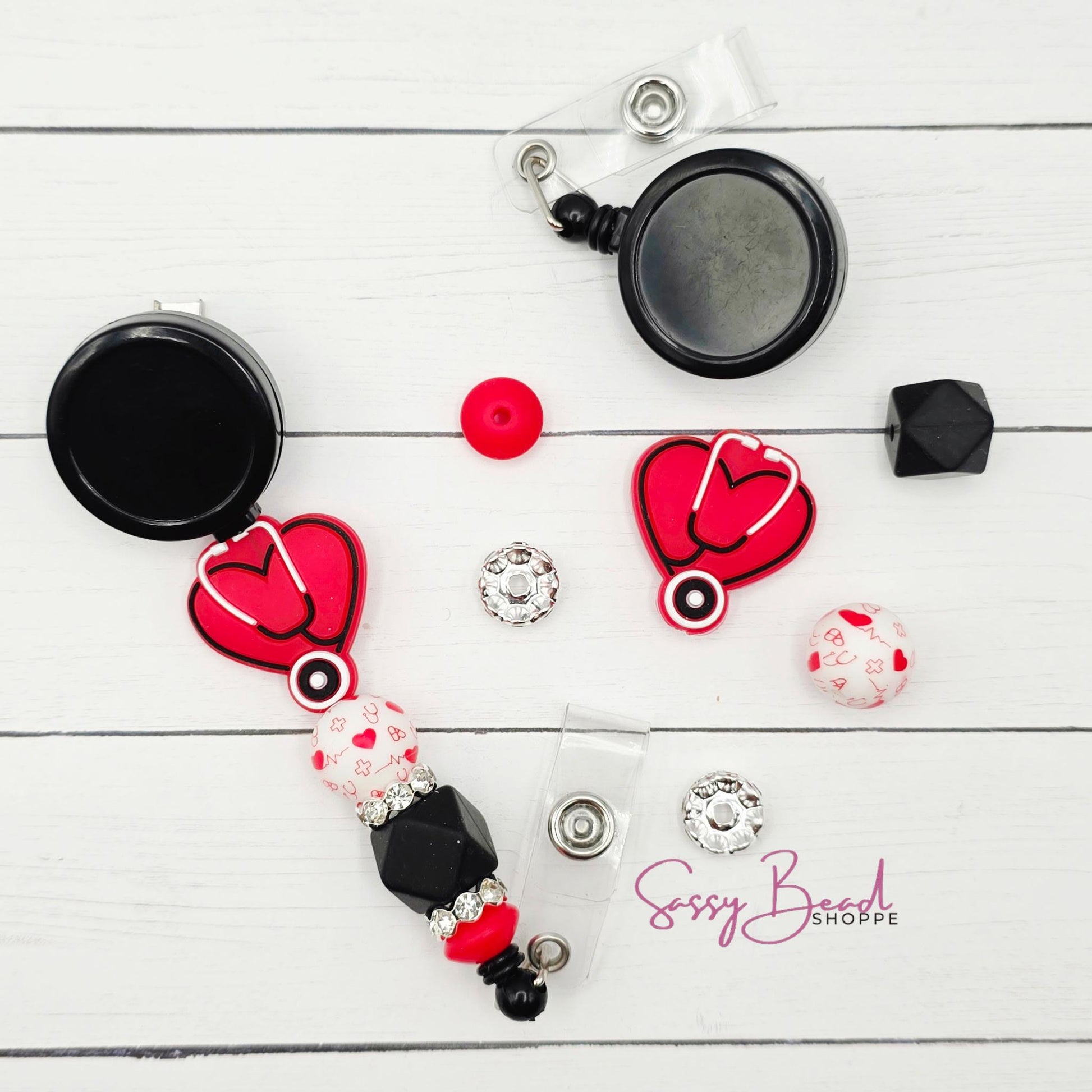 Heart Stethoscope Badge Reel DIY Kit, Nurse Gift, Medical Badge Reel Craft, DIY Nurse Badge, Healthcare Worker Gift Kit, Custom ID Holder