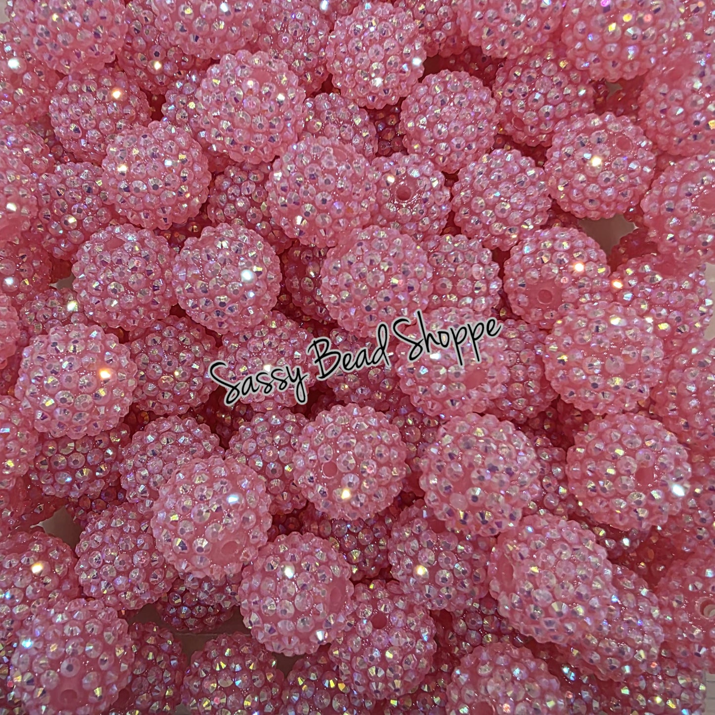 20MM Pink Rhinestone Beads