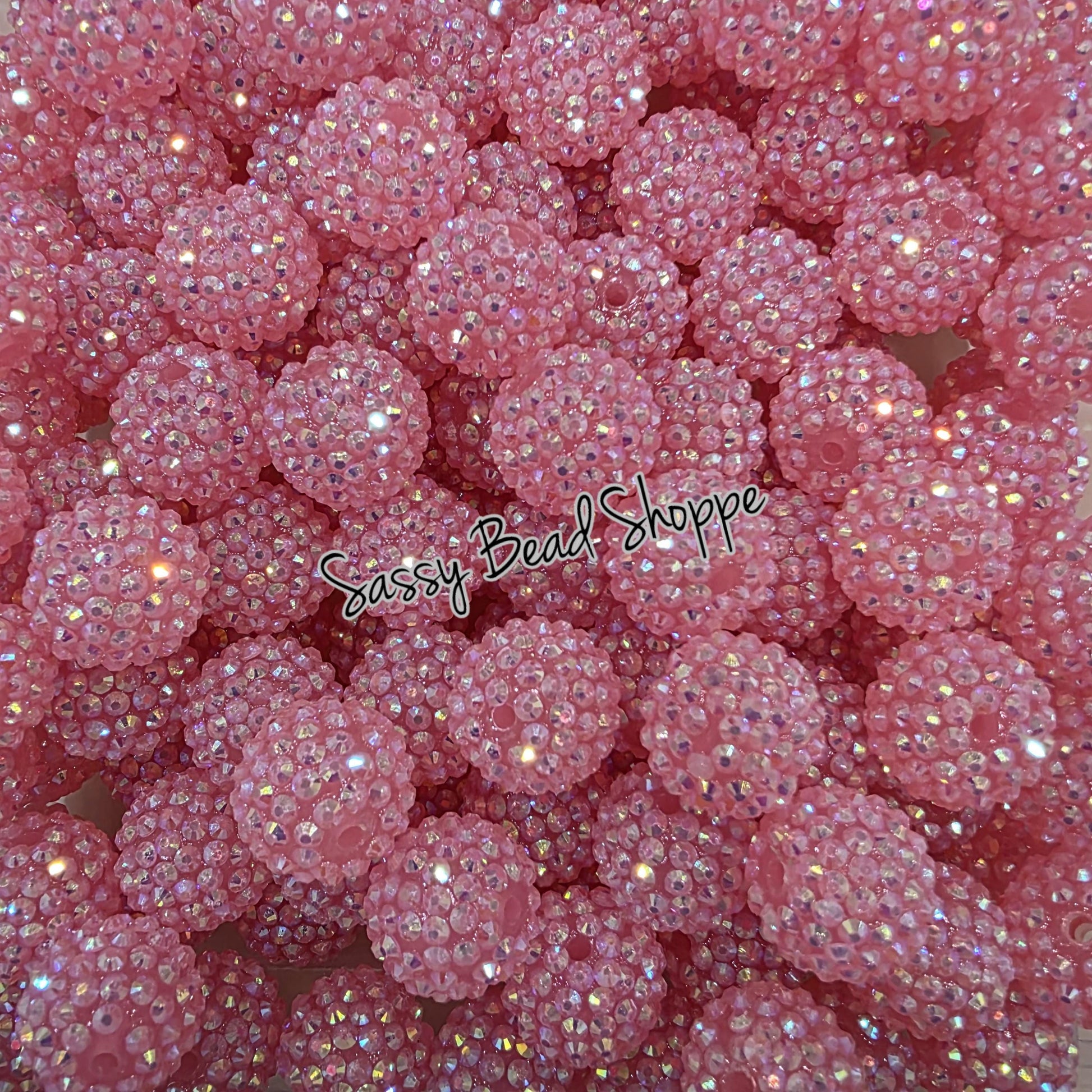 20MM Pink Rhinestone Beads