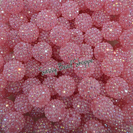 20MM Pink Rhinestone Beads