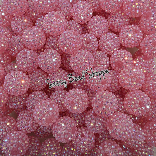20MM Pink Rhinestone Beads