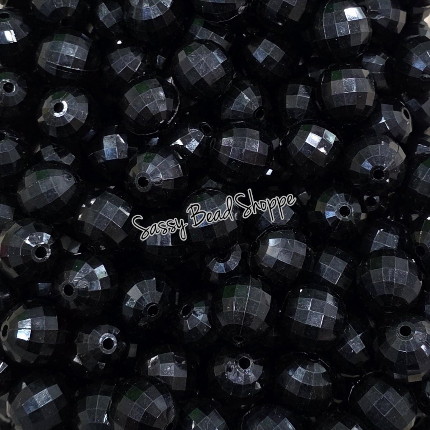 20MM Black Disco Beads