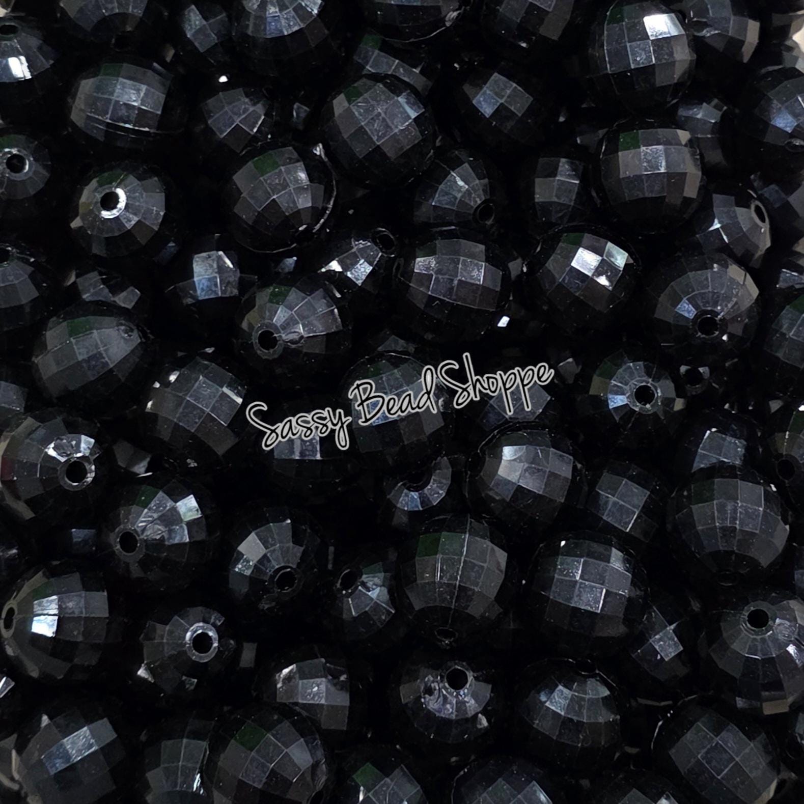 20MM Black Disco Beads