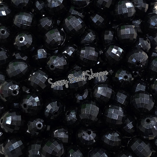 20MM Black Disco Beads