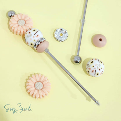 Peach Dream DIY Cookie Scribe with a fun mix of floral beads - Peach Daisy Focal  — plus accent beads