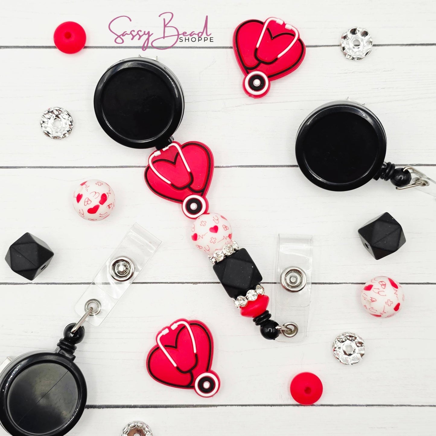 Heart Stethoscope Badge Reel DIY Kit, Nurse Gift, Medical Badge Reel Craft, DIY Nurse Badge, Healthcare Worker Gift Kit, Custom ID Holder