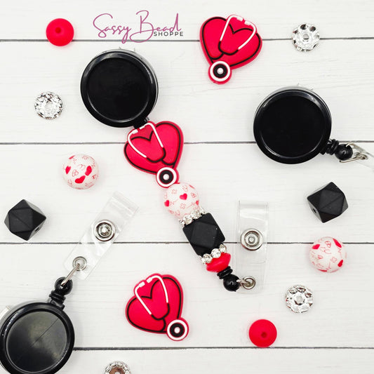 Heart Stethoscope Badge Reel DIY Kit