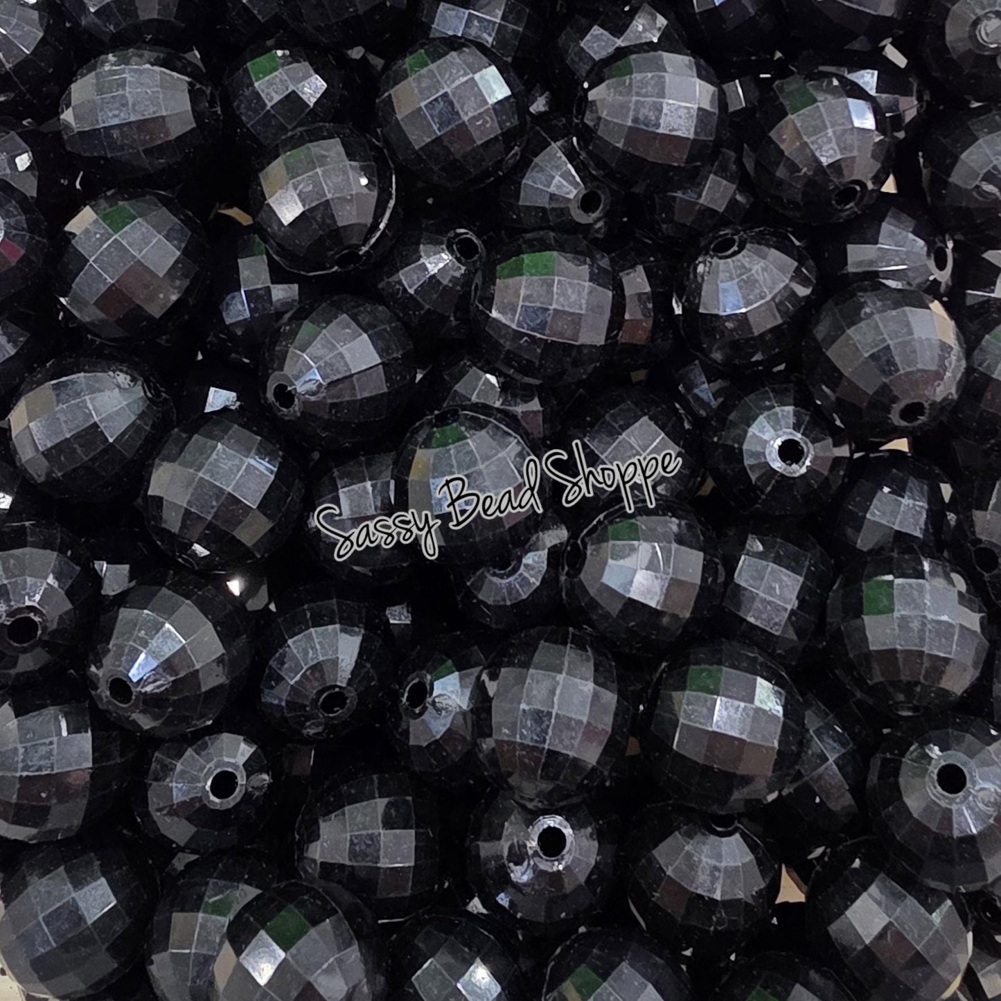 20MM Black Disco Beads