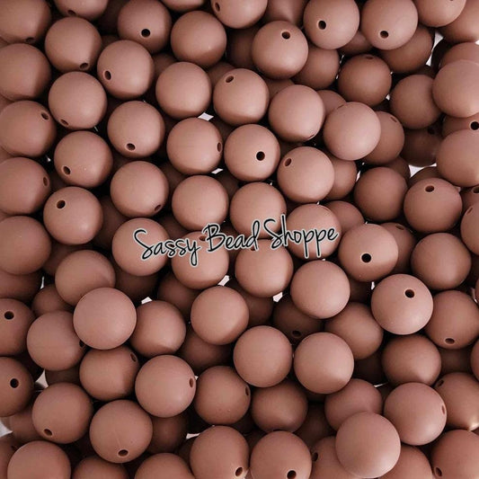 Dark Mauve 15mm Silicone Beads