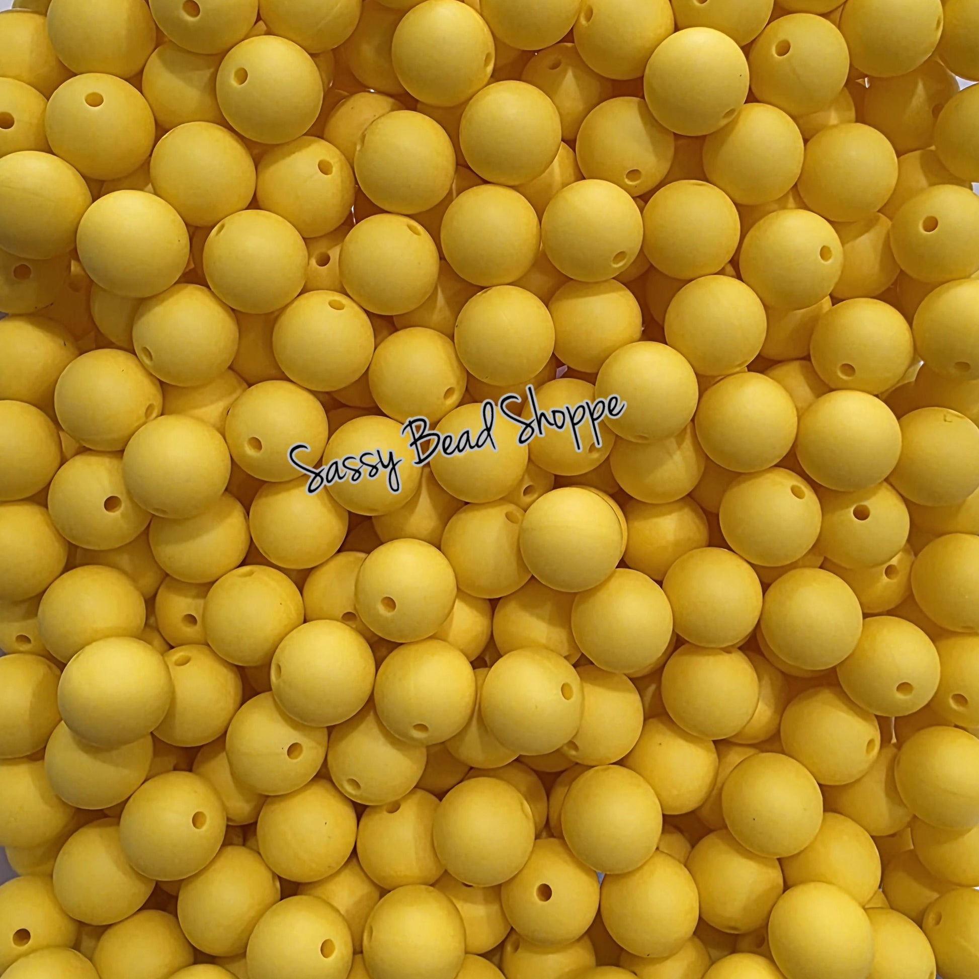 Yellow 15mm Round Silicone Beads – Chunky Beads for DIY Jewelry, Pens, Bracelets, Wristlets, Crafts, Gifts