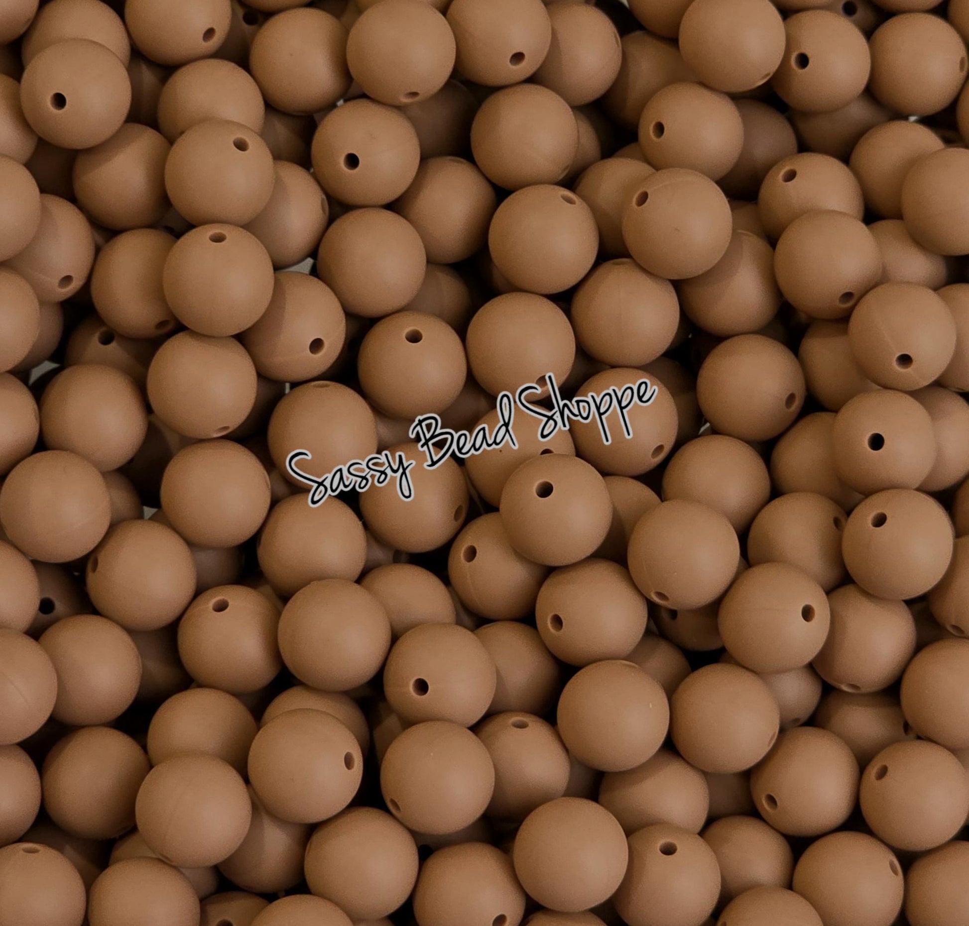 Dark Camel 15mm Silicone Craft Beads – Beads for DIY Pens, Cookie Scribes, Necklaces, Wine Stoppers, Bracelets