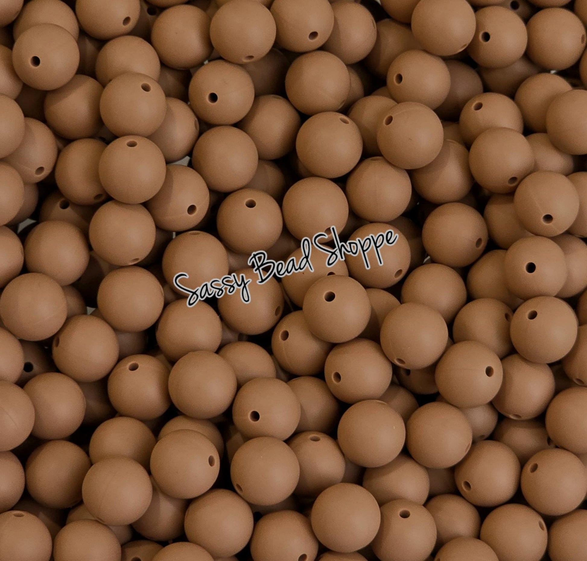 Dark Camel 15mm Silicone Beads