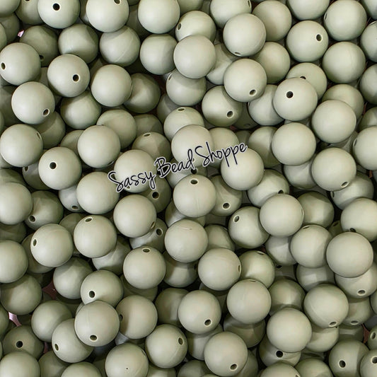 Matcha Green 15mm Silicone Beads – Round Beads for DIY Jewelry, Cup Charms, Pens, Keychains, Scribes, Bracelets
