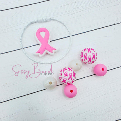 Sip in Strength DIY Tumbler Charm Kit, Breast Cancer Awareness Cup Charm, Pink Ribbon Bead Craft, Support Gift, Drink Accessory