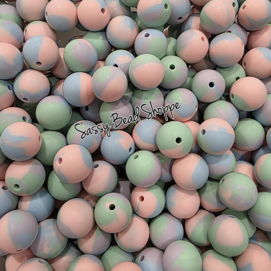15mm Pastel Silicone Beads