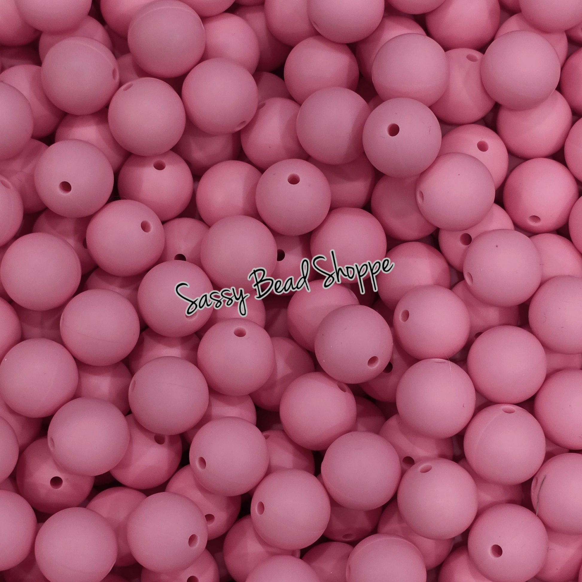 15mm Rouge Pink Silicone Beads