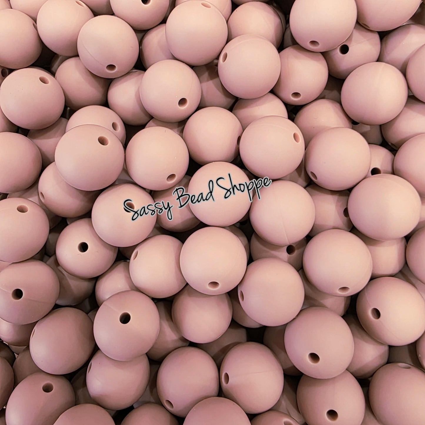 15mm Mauve Silicone Beads