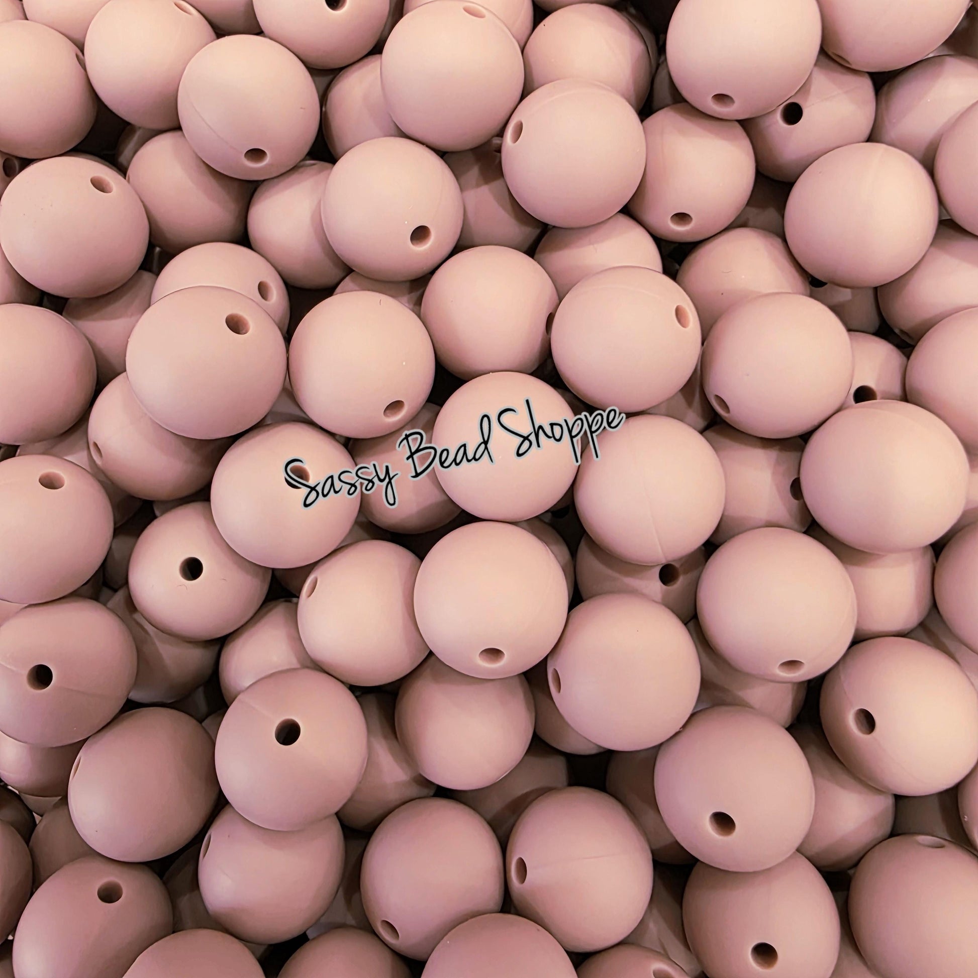 15mm Mauve Silicone Beads