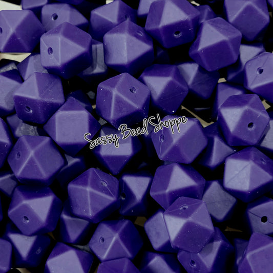 Midnight Plum 14mm Hexagon Silicone Beads – Beads for DIY Jewelry, Cup Charms, Pens, Keychains, Scribes, Bracelets