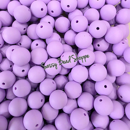 Lavender 15mm Silicone Beads