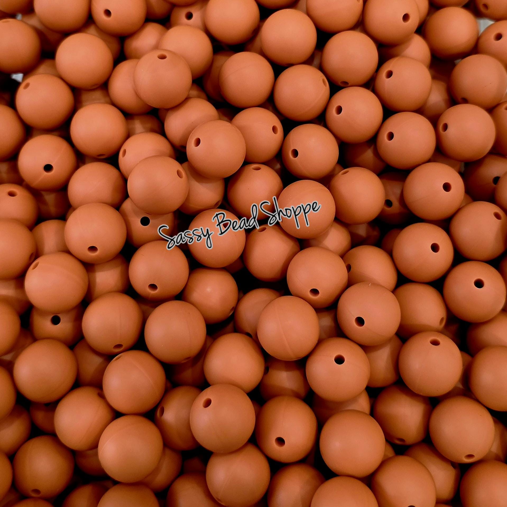 Light Rust 15mm Silicone Beads – Round Beads for DIY Jewelry, Cup Charms, Pens, Keychains, Scribes, Bracelets