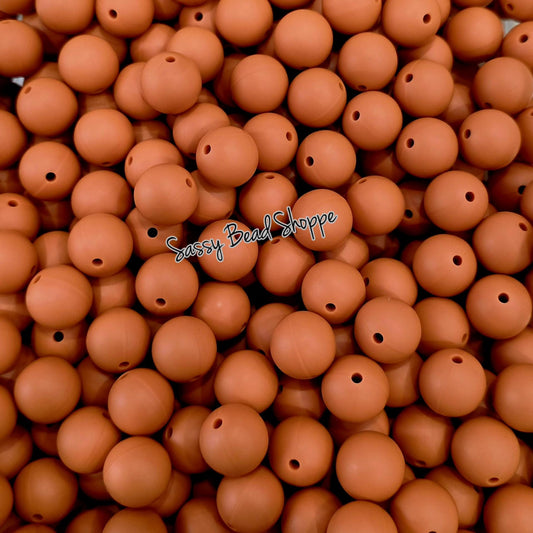 Light Rust 15mm Silicone Beads – Round Beads for DIY Jewelry, Cup Charms, Pens, Keychains, Scribes, Bracelets