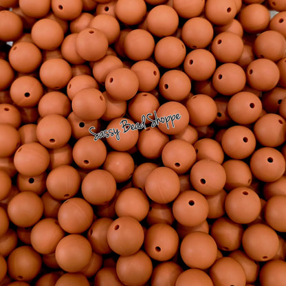 Light Rust 15mm Silicone Beads