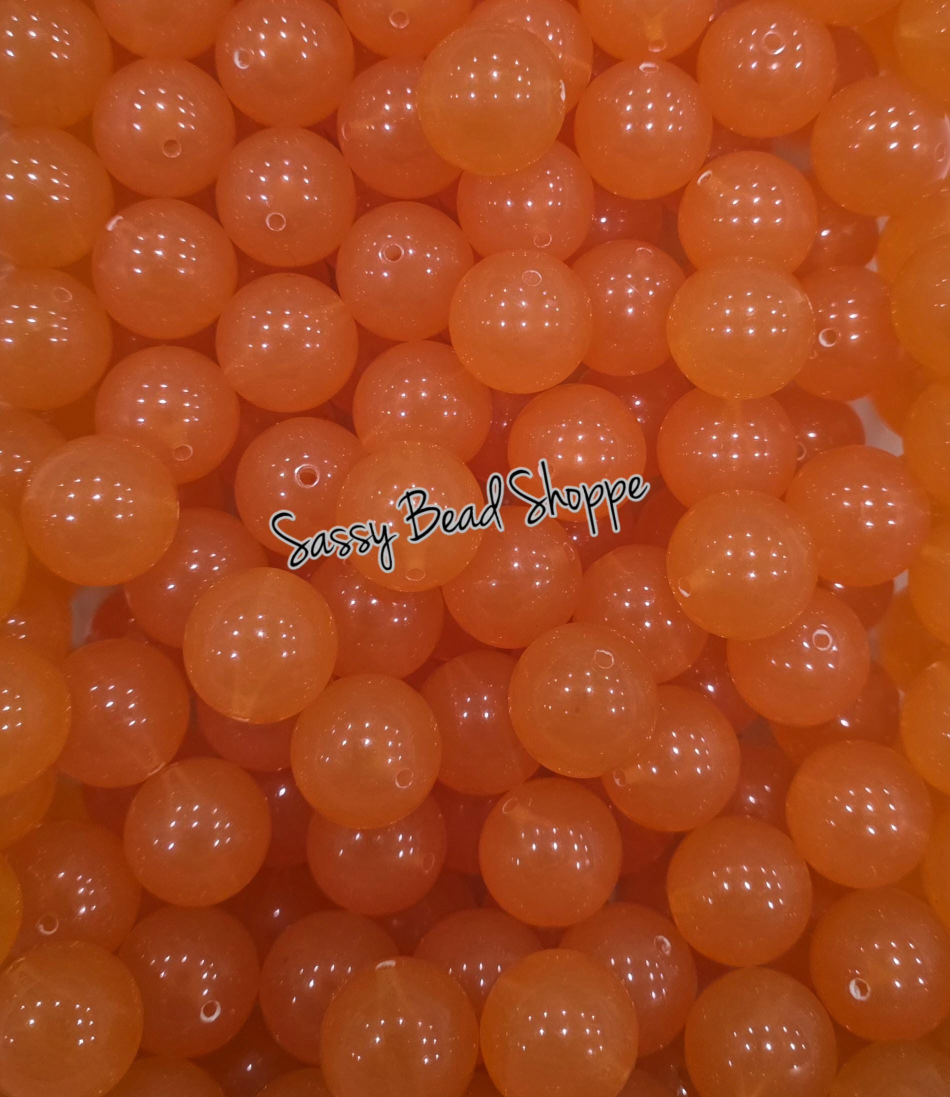 20MM Orange Jelly Beads