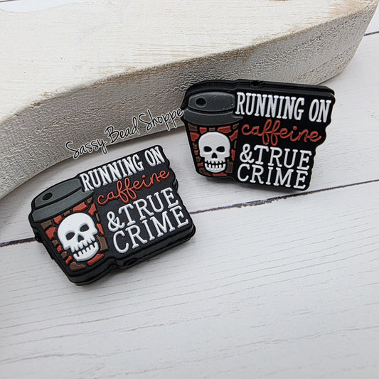 Running On Caffeine Focal Beads, Silicone Beads, Focal Beads, Beaded Pens, Focal Beads for Pens, Wristlets, Keychains
