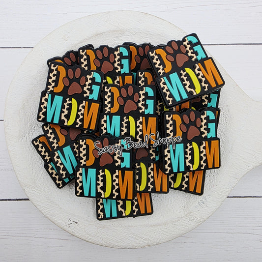 Leopard Dog Mom Focal Beads