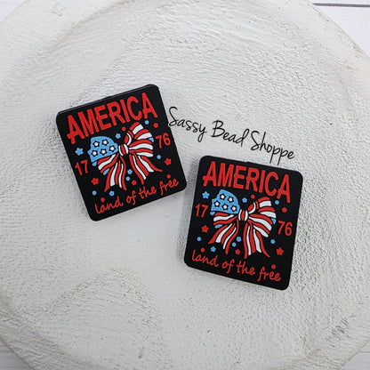 America Silicone Focal Bead, Bead Supply for Jewelry Making, DIY Keychains, Pens, Wristlets, Cookie Scribes, Car Charms, Bracelets, Crafts